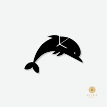 Osaree Dolphin silhouette nursery for kids room decor Analog Wall Clock (Matte Black)