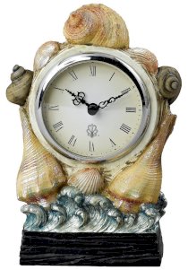 Cal TA-934CLK 7.5" Sea Shell Clock, Carapace Finish