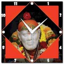 WebPlaza Sai Baba Analog Wall Clock (Multicolor) 