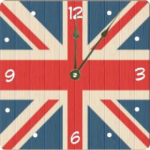 Rikki KnightTM Cyprus Flag on Distressed Wood Design 6" Art Desk Clock