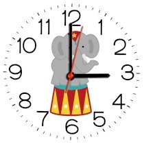 Lazy Turtle Wall Clock 209 Circus Elephant