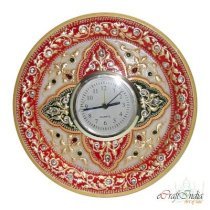 ECraftIndia Circular Multicolored Table Clock
