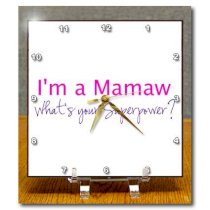 3dRose dc_193738_1 Im a Mamaw. Whats Your Superpower Hot Pink Funny Gift For Grandma Desk Clock, 6 by 6-Inch