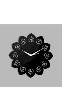 Creative Width Decor Aum In Petals Black Wall Clock