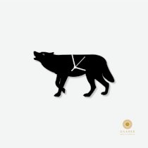 Osaree Wolf Silhouette Nursery for Kids Room Decor Analog Wall Clock (Matte Black)