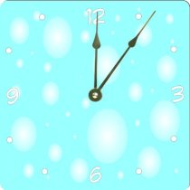 Rikki KnightTM Light Blue Bubbles Design Design 6" Art Desk Clock