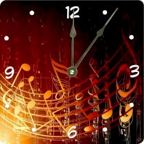 Rikki KnightTM Gold Music Note Design 6" Art Desk Clock