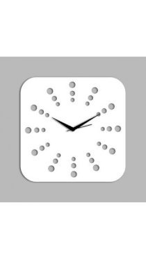 Creative Width Decor Polka In Square Style White Wall Clock