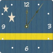 Rikki KnightTM Cote D'Ivoire Flag on Distressed Wood Design 6" Art Desk Clock
