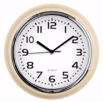 Premier Housewares Wall Clock - Ivory / Chrome