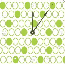 Rikki KnightTM Inverted light green polka dots Design 6" Art Desk Clock