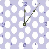 Rikki KnightTM Powder Blue Polka Dots Design 6" Art Desk Clock