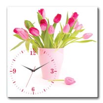 Đồng hồ tranh Hoa tulip hồng Dyvina 1T3030-37