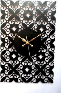 Kwardrobe Flowers & Scrolls Analog Wall Clock (Black)