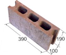 Gạch Block xây rỗng Phước An tường 100mm (390x100x190)