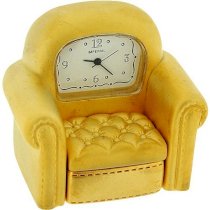 Miniature Gold Plated Metal Comfy Armchair Novelty Collectors Clock IMP1056