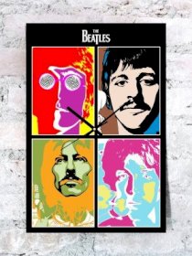 Kwardrobe Beatles Pop Art Analog Wall Clock (Multicolor)