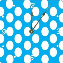 Rikki KnightTM Light Blue Polka Dots Design 6" Art Desk Clock