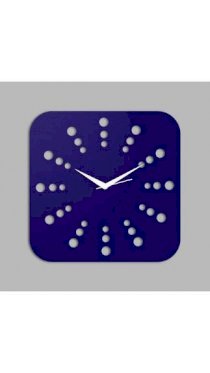 Creative Width Decor Polka In Square Style Blue Wall Clock