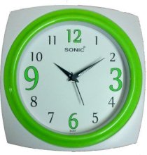 Sonic 37 Analog Wall Clock (White, Green)