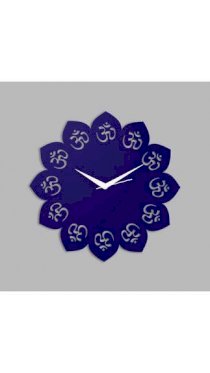 Creative Width Decor Aum In Petals Blue Wall Clock