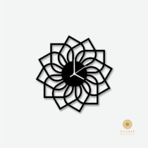 Osaree Lotus pattern Geometric design Analog Wall Clock (Matte Black)