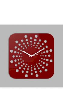 Creative Width Decor Polka In Square Style Red Wall Clock