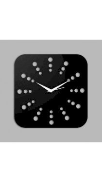 Creative Width Decor Polka In Square Style Black Wall Clock