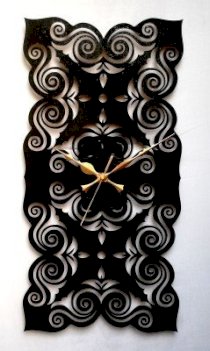Kwardrobe Modern Scroll Analog Wall Clock (Black)
