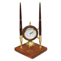 Nautical Themed Clock and Pen Desk Set Office Acessor