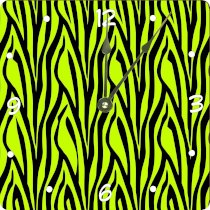 Rikki KnightTM Lime Green Zebra Design Design 6" Art Desk Clock