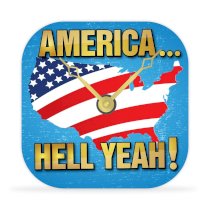 America... Hell Yeah! - Desk Clock - 4 in