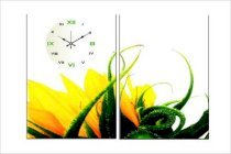 Design O Vista Double Panel DV2-L-R8021 Analog Wall Clock (Multicolor)