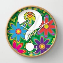 Đồng hồ treo tường Society6 Psychedelic Question Mark