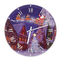 Đồng hồ treo tường Clockadoodledoo Flying Santa Sled