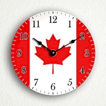Canadian Flag Canada 6" Silent Wall Clock (Includes Desk/Table Stand)