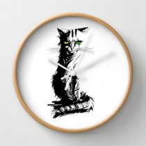 Đồng hồ treo tường Society6 Mad Meow