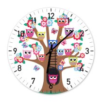 Đồng hồ treo tường Clockadoodledoo Owls in a Tree Illustration