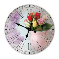Đồng hồ treo tường Clockadoodledoo Multicolour Roses in a Vase