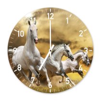 Đồng hồ treo tường Clockadoodledoo White Horses Sunset