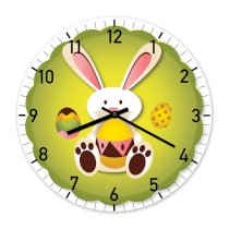 Đồng hồ treo tường clockadoodledoo Easter Bunny holding Egg