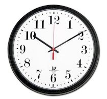 Đồng hồ treo tường Houzz: Chicago Lighthouse Black Quartz Contract Clock, 13-3/4", Black