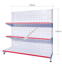 Kệ đơn siêu thị tôn đục lỗ Vinatech 120cm x 120cm