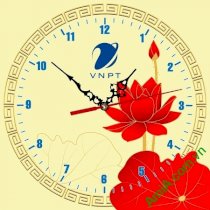 Đồng hồ treo tường nghệ thuật in Logo công ty làm quà tặng - QTDN37