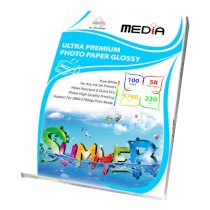 Giấy ảnh Media bóng 1 mặt 230g 13x18cm (100 tờ)