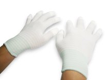 Găng tay sợi Carbon phủ PU ngón chống tĩnh điện (màu trắng)