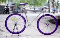 Xe Đạp Fixed Gear Mạ Crom (Trắng Tím)