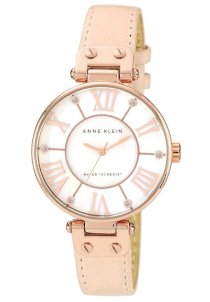 Đồng hồ Anne Klein Watch, Women's Peach Leather Strap 34mm