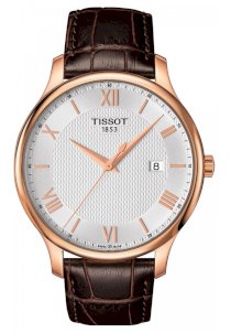 Đồng hồ Tissot Tradition Gents Quartz Silver Dial Brown Leather Men's Watch T0636103603800, 42mm