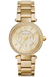 Đồng hồ Michael Kors Women's Chronograph Mini Parker Gold-Tone Stainless Steel Bracelet Watch 33m MK6056